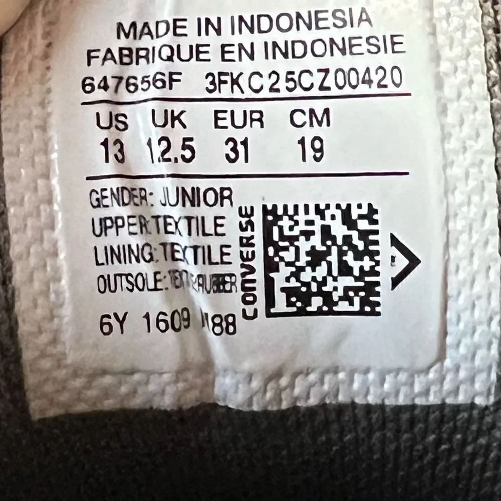 Converse All Stars high top black and gray lace up‎ sneakers size 13